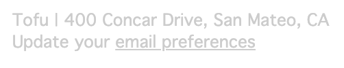 Example of the default Tofu HubSpot email footer showing company address and email preferences link