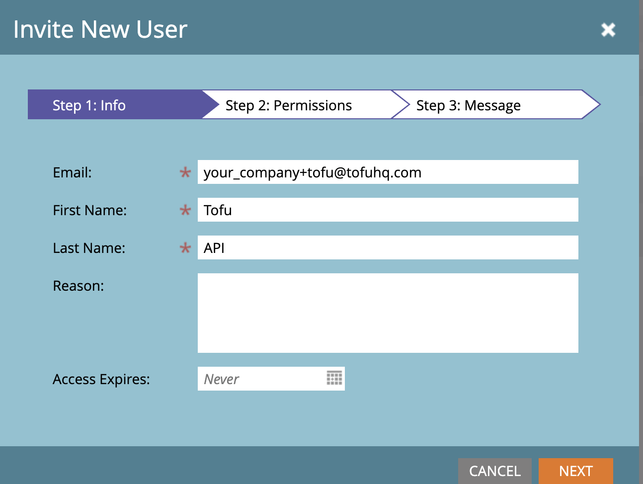 Inviting a new API user in Marketo