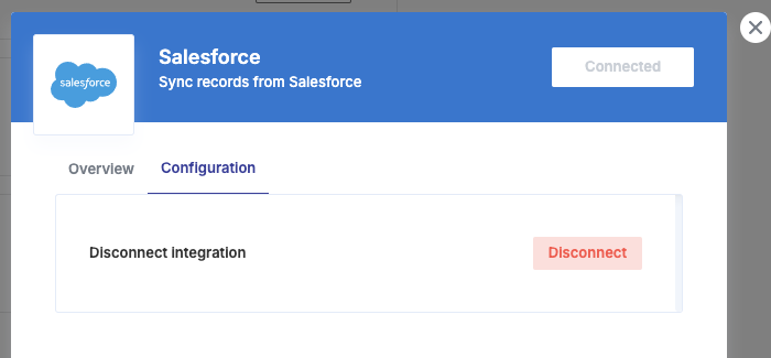 Salesforce successfully connected
